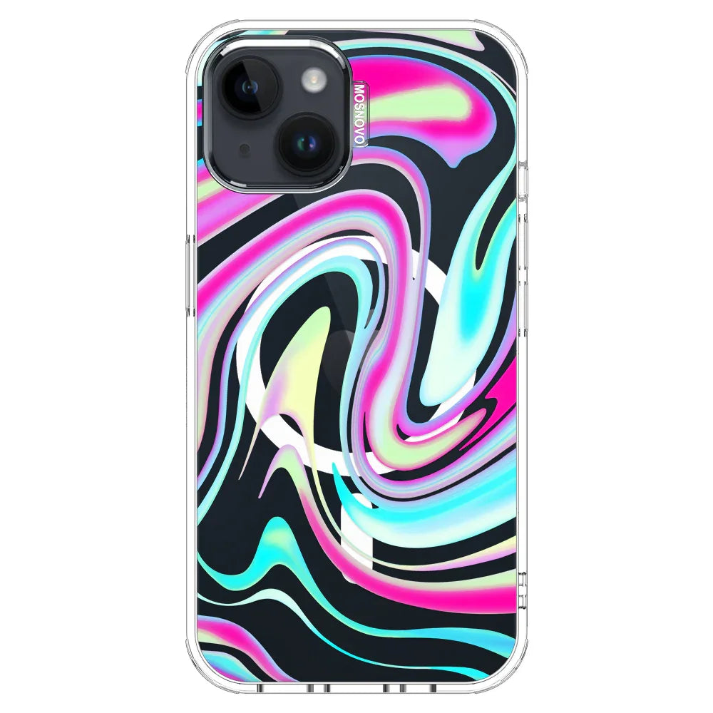 Psychedelic Swirls Phone Case - iPhone 13 Case Clear With MagSafe