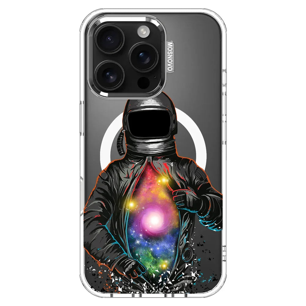 Mystery Astronaut Phone Case - iPhone 16 Pro Case Clear With MagSafe