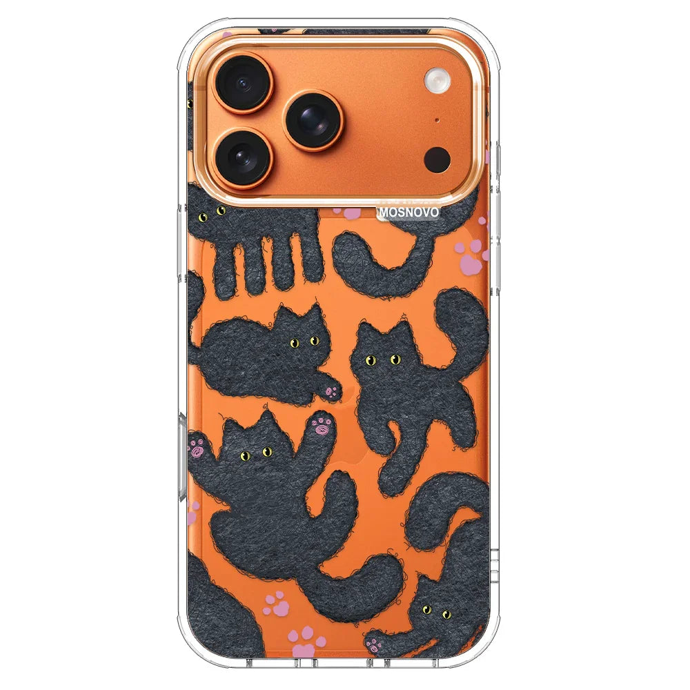Black Furry Cat Phone Case - iPhone 17 Pro Max Case Black Furry Cat Phone Case - iPhone 17 Pro Max Case