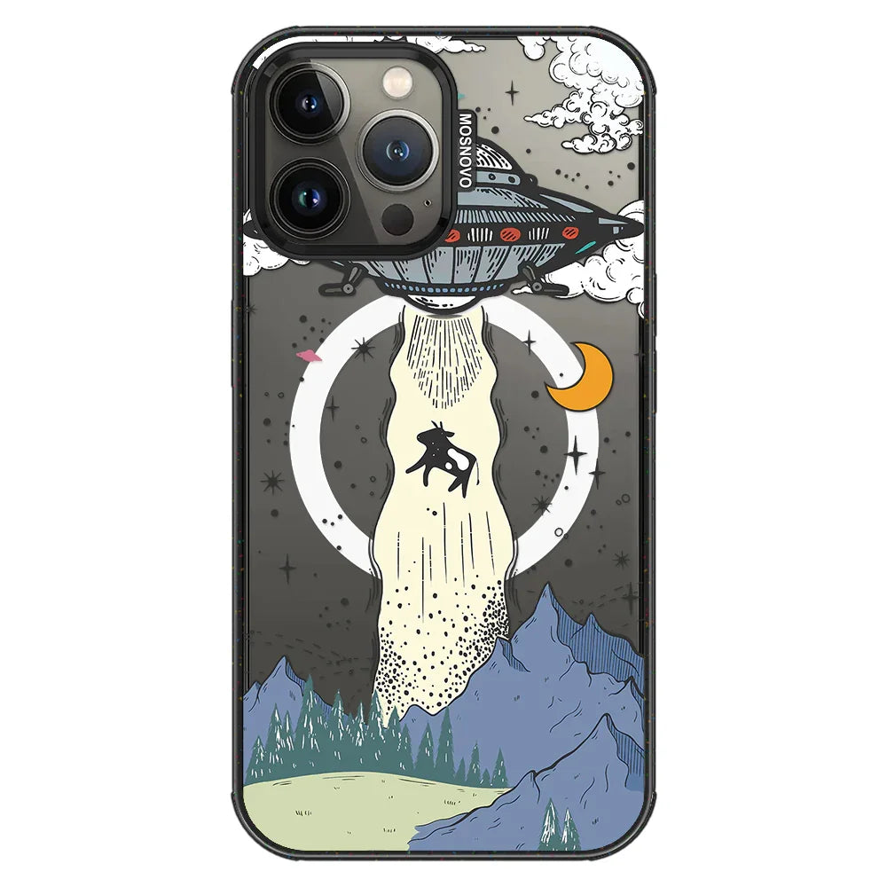 UFO Phone Case - iPhone 13 Pro Max Case Clear Black ShockStone With MagSafe