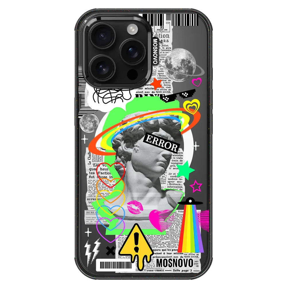 Error Statue Art Phone Case - iPhone 16 Pro Max Case Clear Black ShockStone With MagSafe