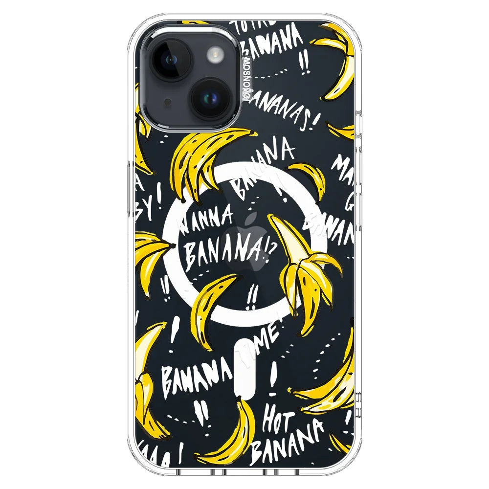 Banana Banana Phone Case - iPhone 14 Plus Case Clear With MagSafe