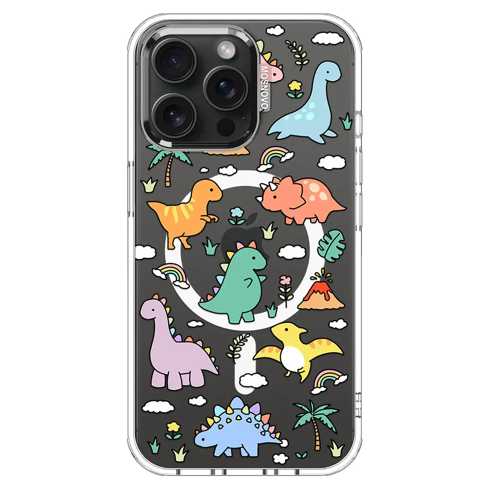 Dinosaur Land Phone Case - iPhone 15 Pro Max Case Clear With MagSafe