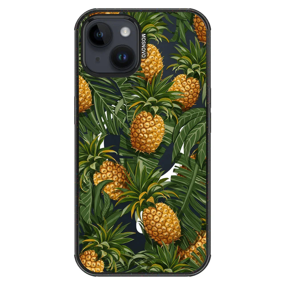 Pineapples Phone Case - iPhone 13 Case Clear Black ShockStone With MagSafe
