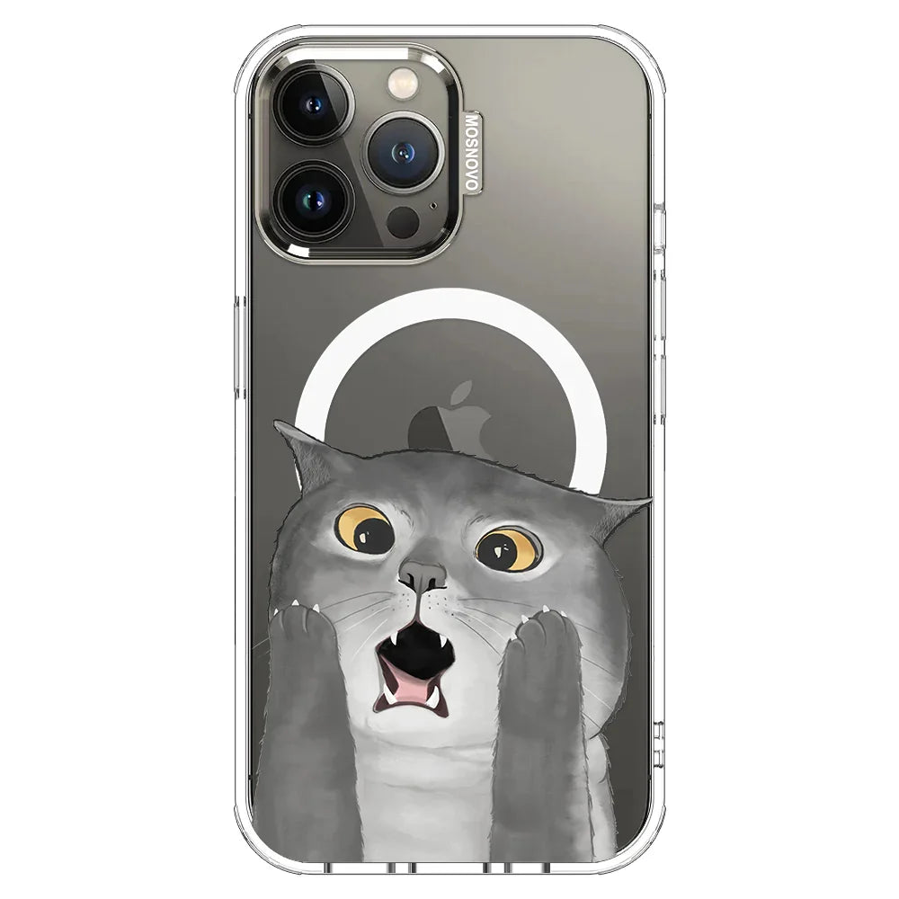 OMG Cat Phone Case - iPhone 13 Pro Max Case Clear With MagSafe