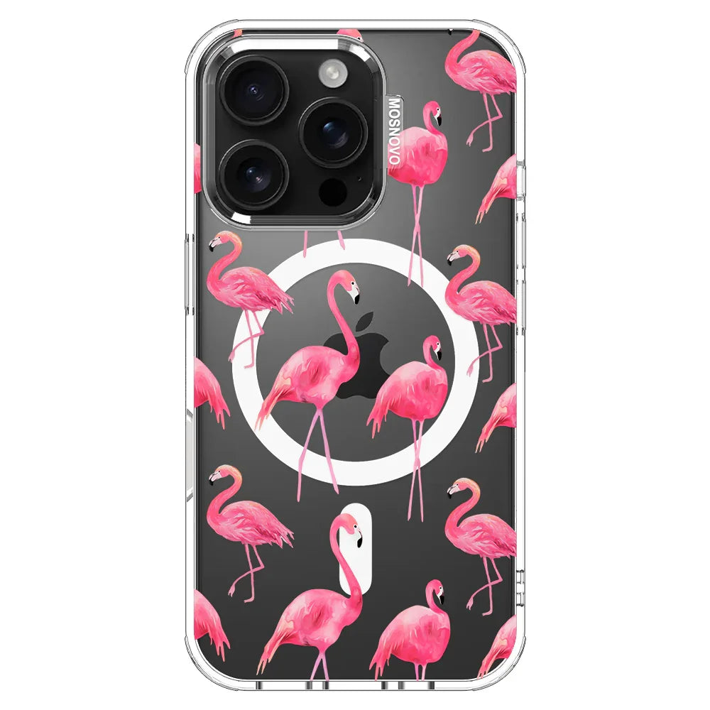 Flamingo Phone Case - iPhone 16 Pro Case Clear With MagSafe
