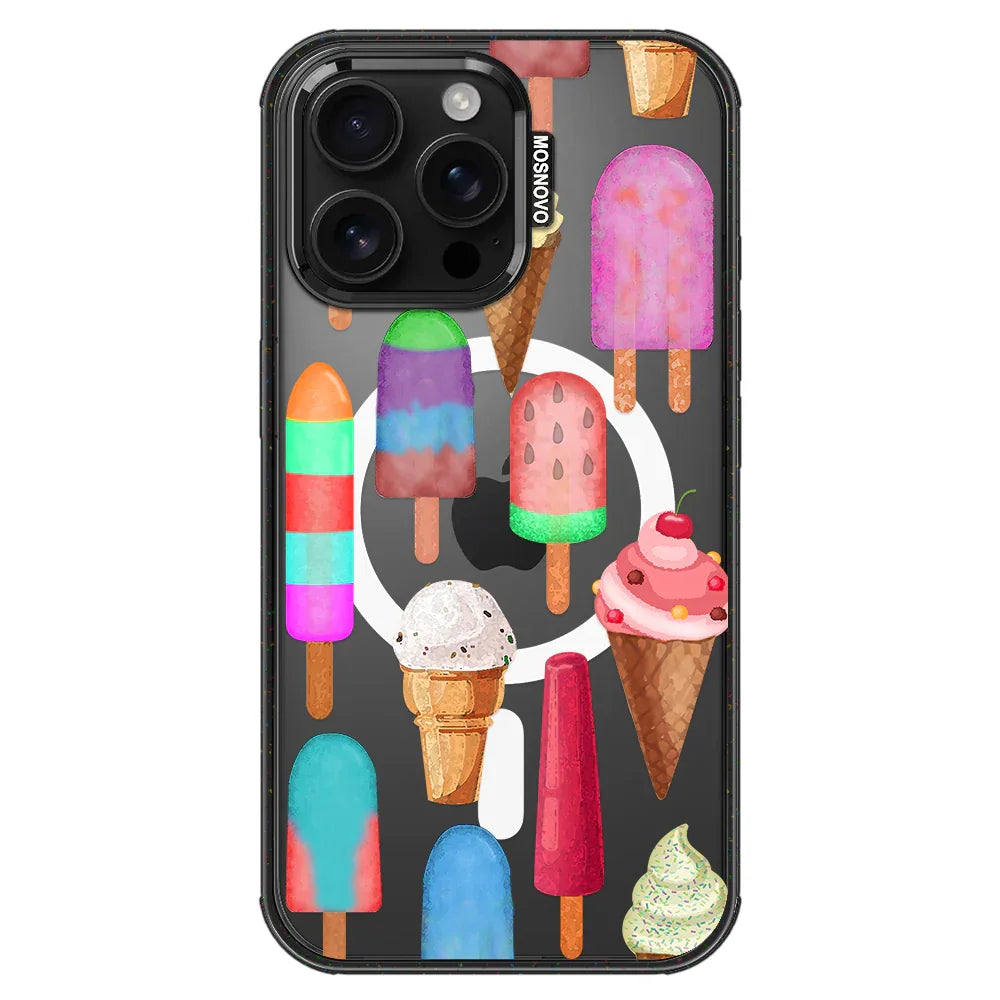 Ice Cream Phone Case - iPhone 16 Pro Max Case Clear Black ShockStone With MagSafe