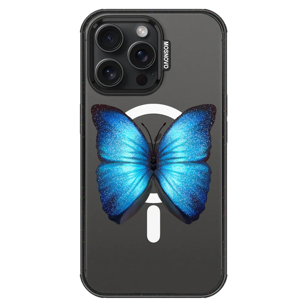 Morphidae Phone Case - iPhone 15 Pro Max Case Clear Black ShockStone With MagSafe