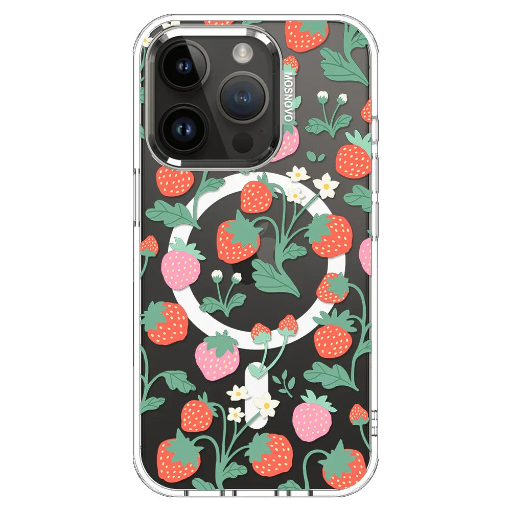 Cute Strawberry Phone Case - iPhone 14 Pro Case Clear With MagSafe