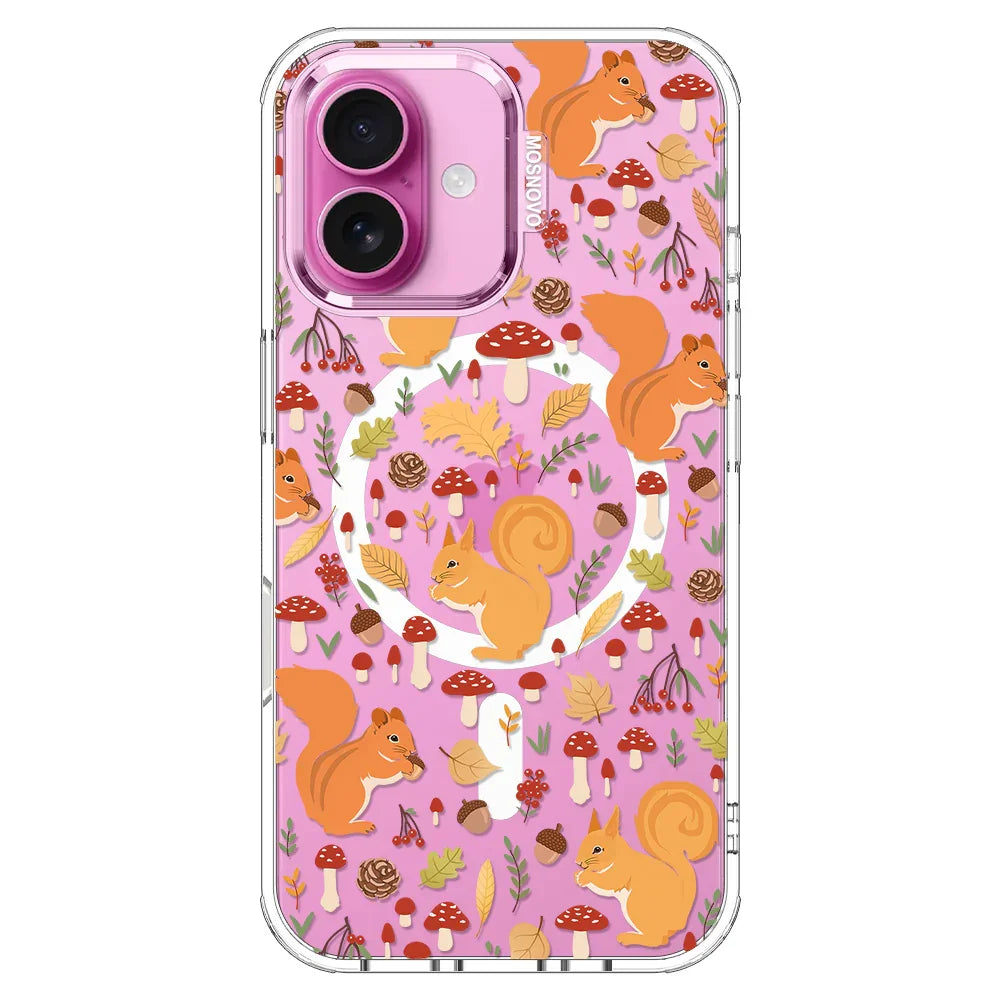 Autumn Squirrel Phone Case - iPhone 16 Plus Case Clear With MagSafe