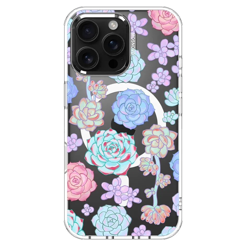 Succulents Phone Case - iPhone 16 Pro Max Case Clear With MagSafe