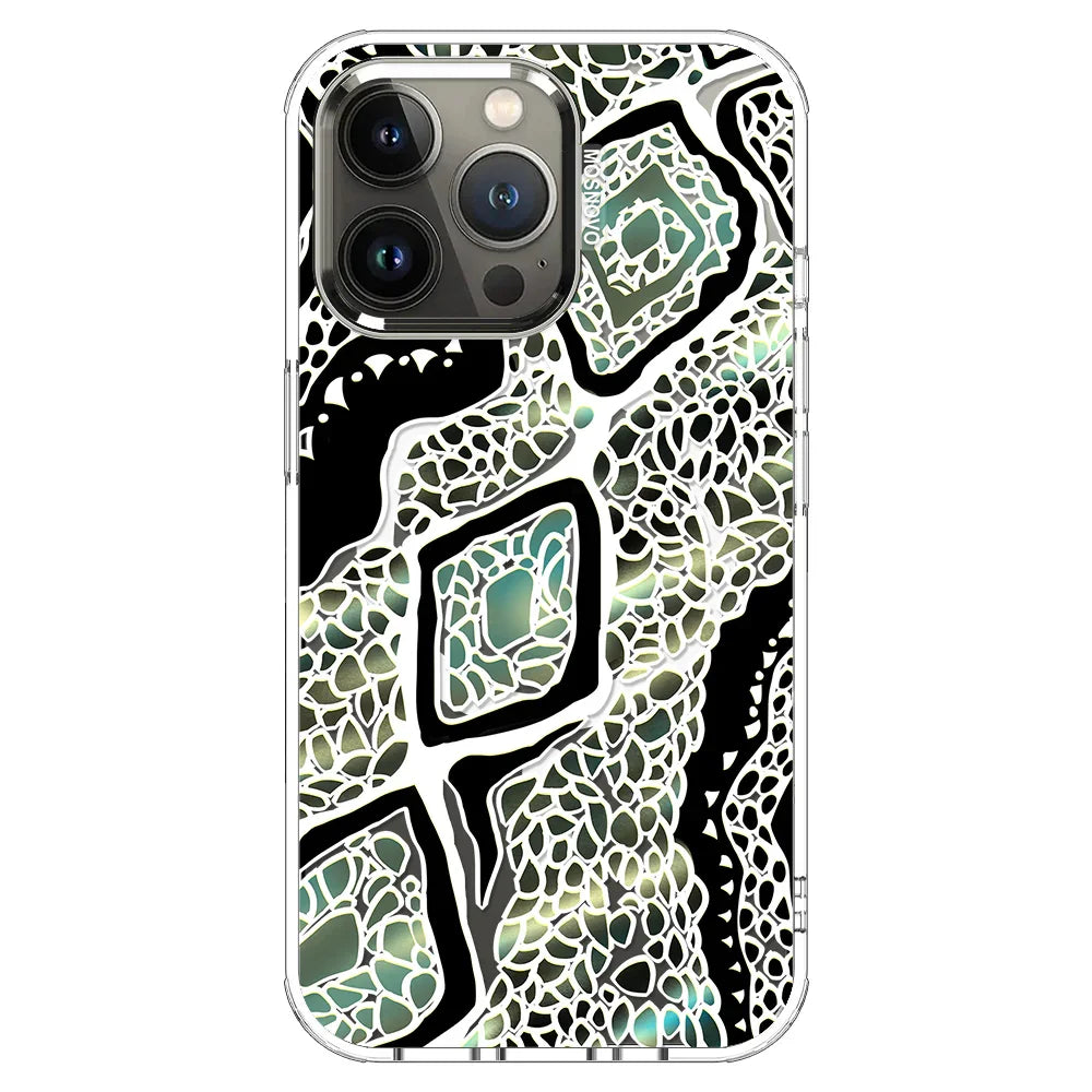 Jade Snake Phone Case - iPhone 13 Pro Case Clear With MagSafe