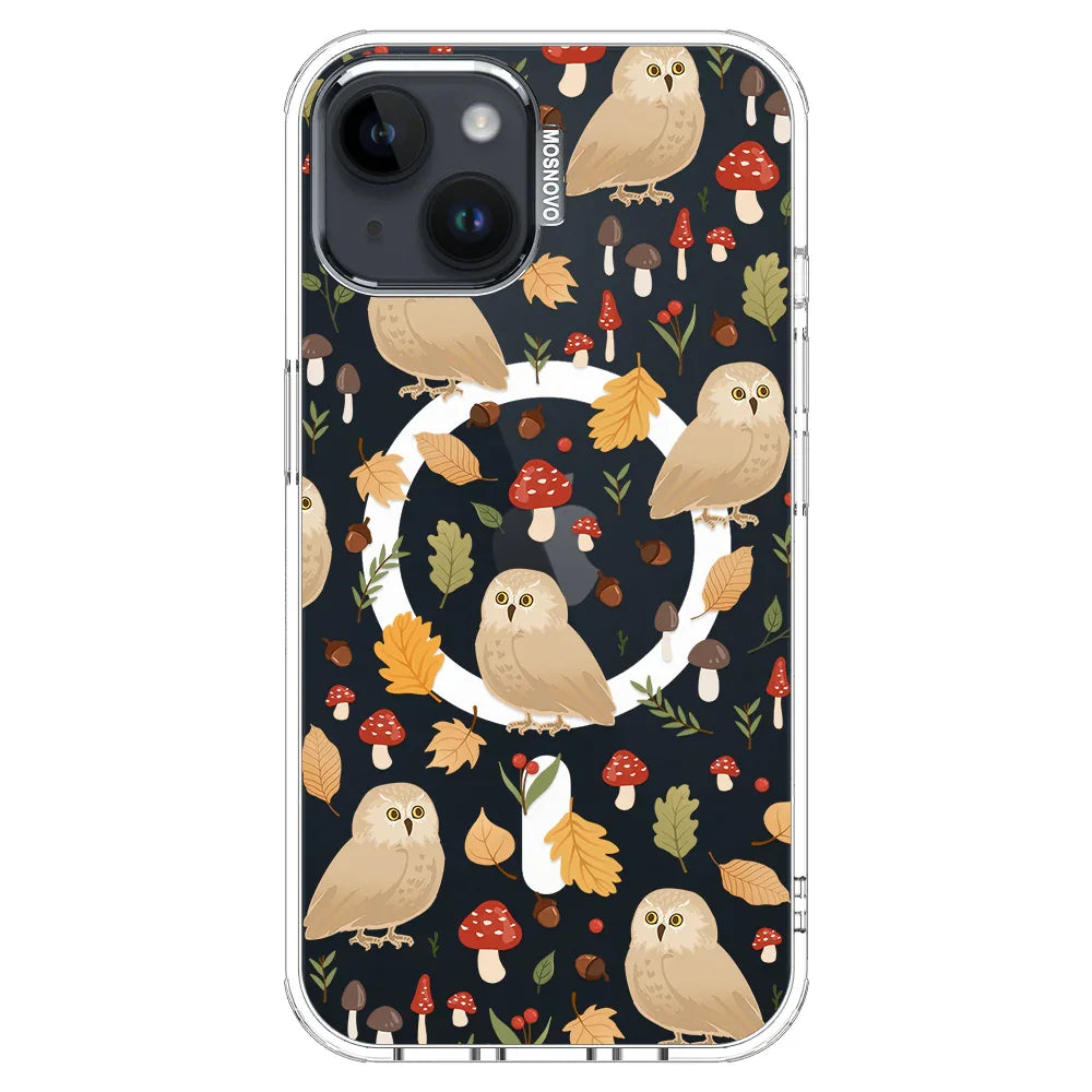 Autumn Owl Phone Case - iPhone 13 Case Clear With MagSafe