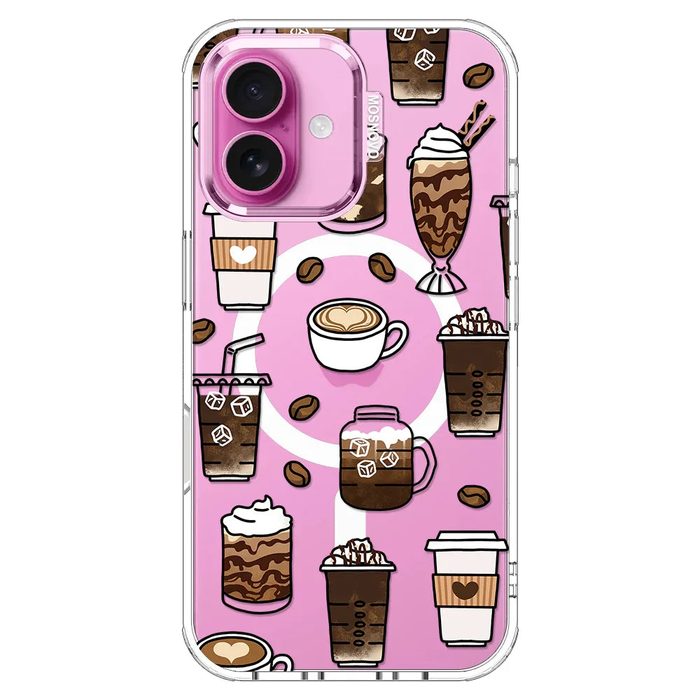 Coffee Phone Case - iPhone 16 Case Clear With MagSafe