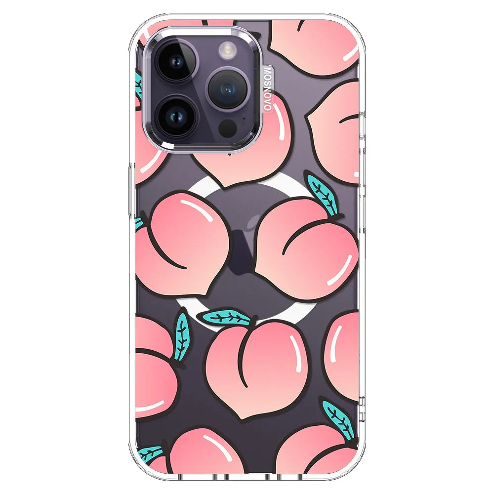 Cute Peach Phone Case - iPhone 14 Pro Max Case Clear With MagSafe