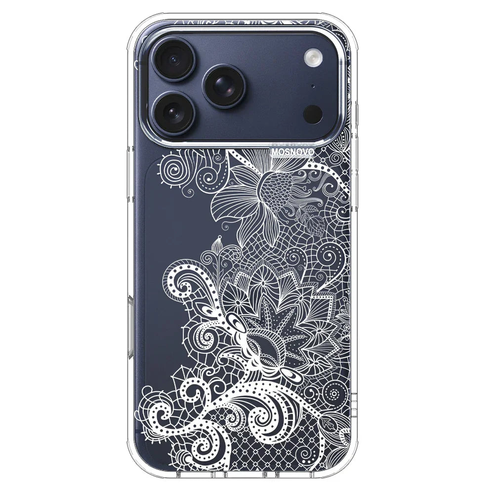 Lacy White Flower Phone Case - iPhone 17 Pro Max Case – MOSNOVO