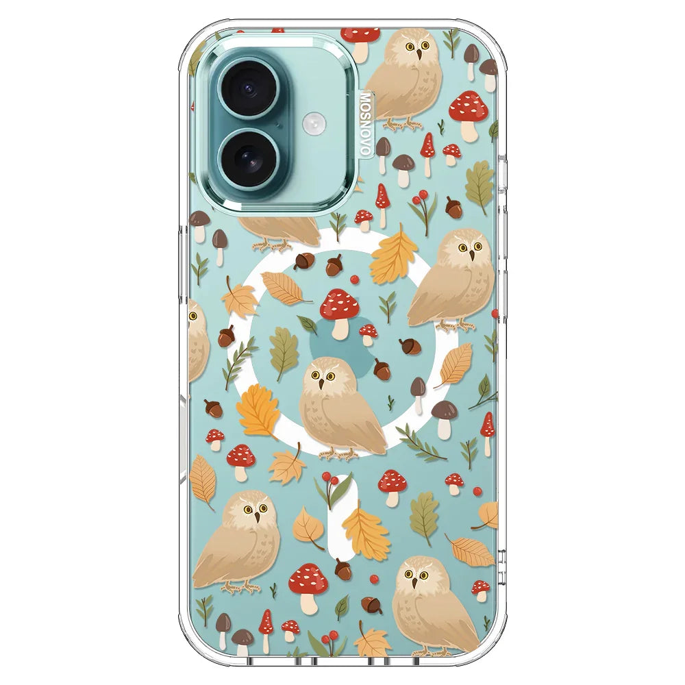 Autumn Owl Phone Case - iPhone 16 Plus Case Clear With MagSafe