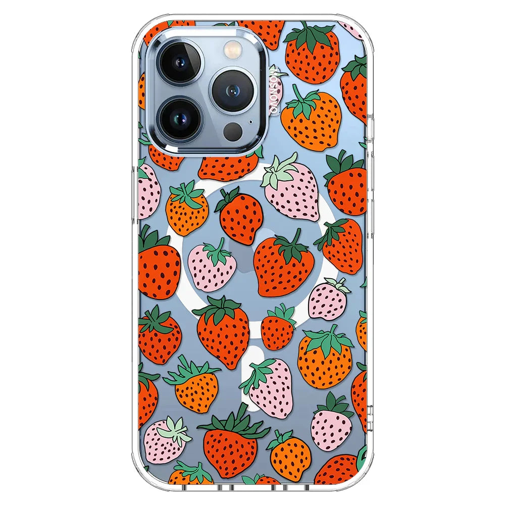 Cute Strawberry Phone Case - iPhone 13 Pro Case Clear With MagSafe