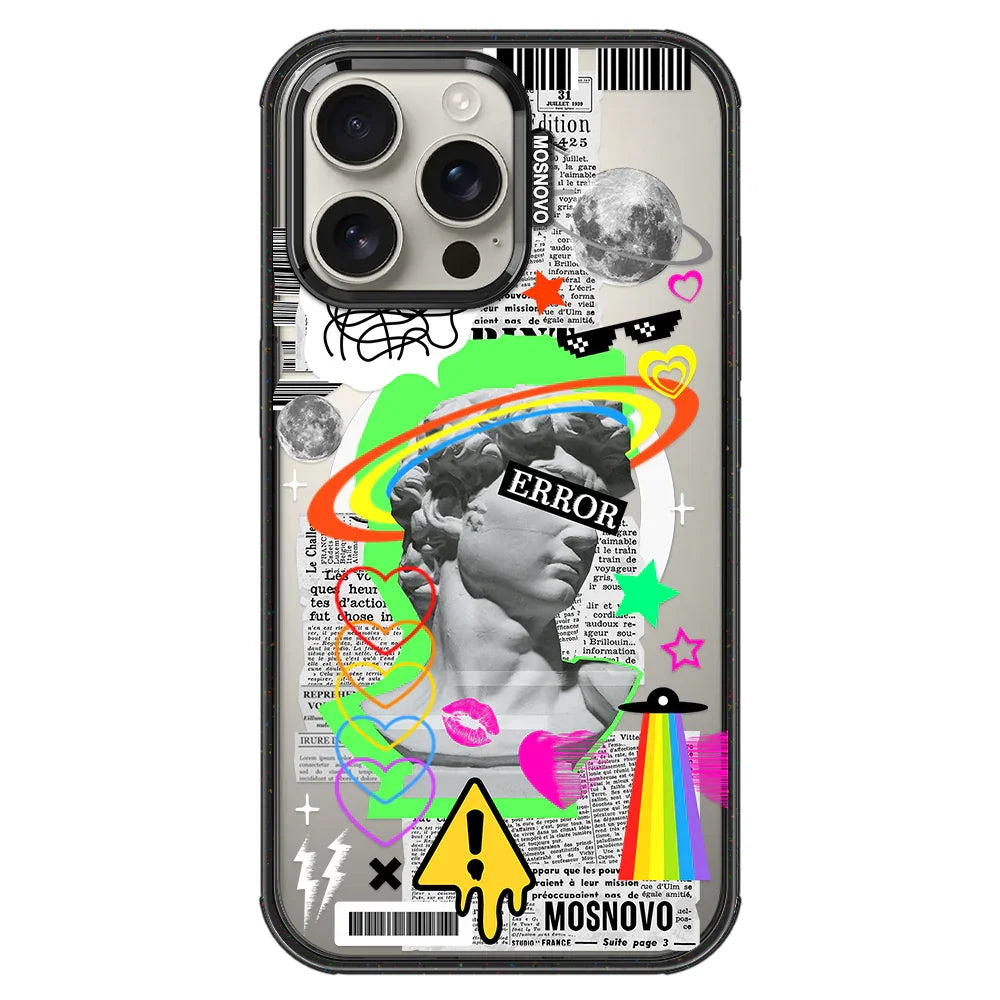 Error Statue Art Phone Case - iPhone 16 Pro Max Case Clear Black ShockStone With MagSafe