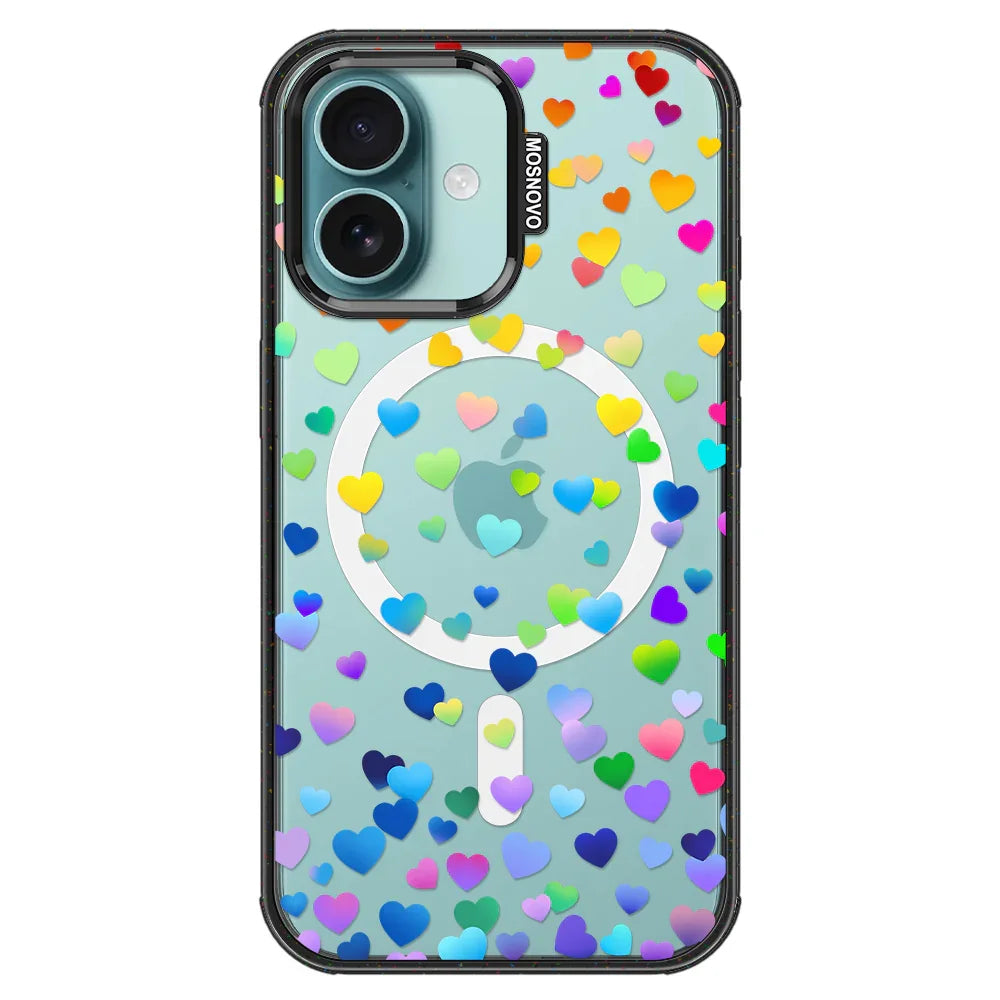 Love is Love Phone Case - iPhone 16 Plus Case Clear Black ShockStone With MagSafe
