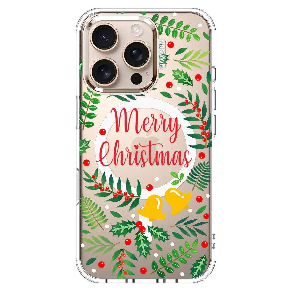Merry Christmas Phone Case - iPhone 16 Pro Case Clear With MagSafe