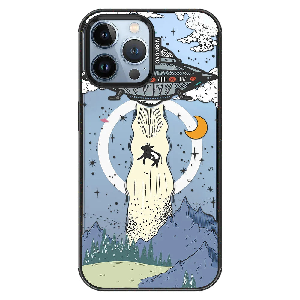 UFO Phone Case - iPhone 13 Pro Max Case Clear Black ShockStone With MagSafe