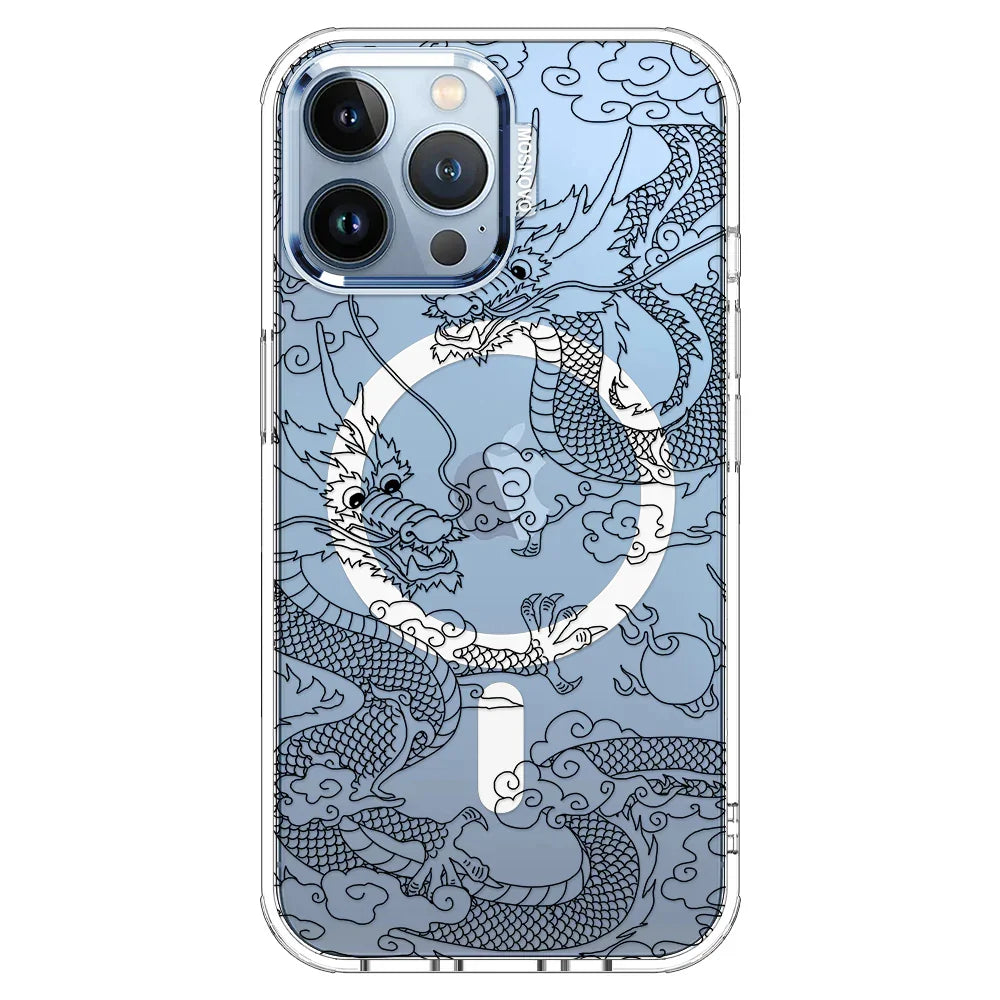 Black Dragon Phone Case - iPhone 13 Pro Max Case Clear With MagSafe