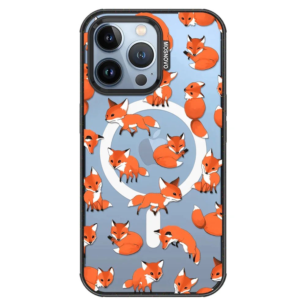 Fox Phone Case - iPhone 13 Pro Case Clear Black ShockStone With MagSafe