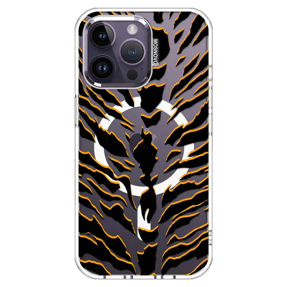Tiger Print Phone Case - iPhone 14 Pro Max Case Clear With MagSafe