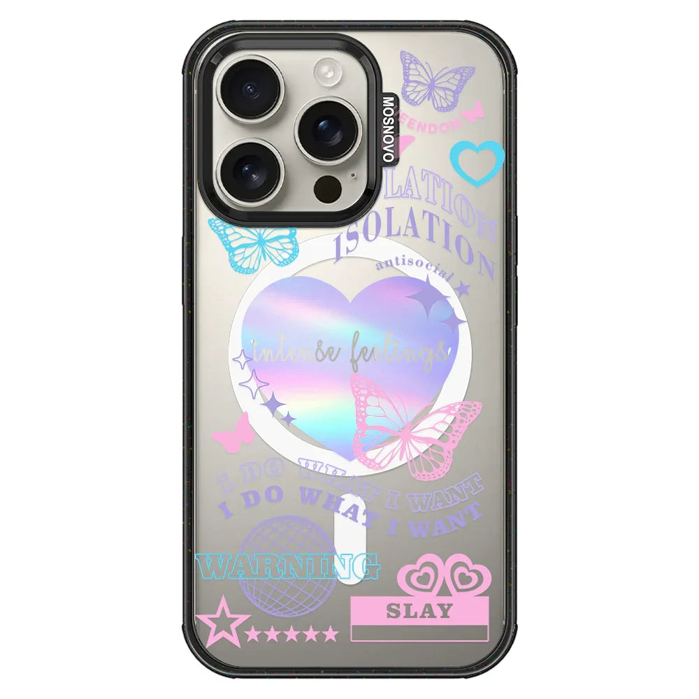 Intense Feeling Phone Case - iPhone 16 Pro Case Clear Black ShockStone With MagSafe