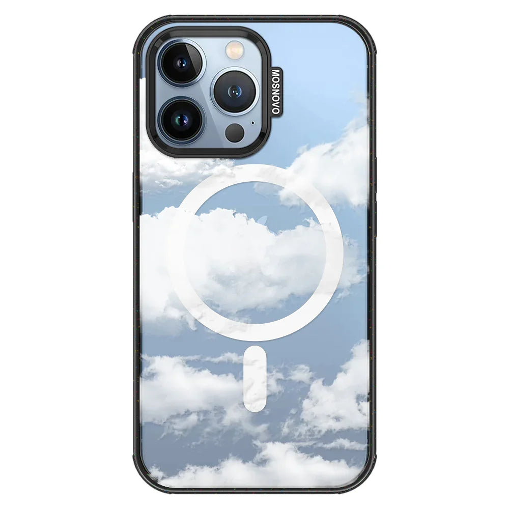 Cloud Phone Case - iPhone 13 Pro Case Clear Black ShockStone With MagSafe