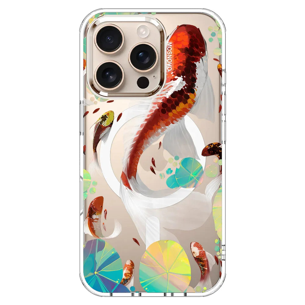 Koi Art Phone Case - iPhone 16 Pro Case Clear With MagSafe