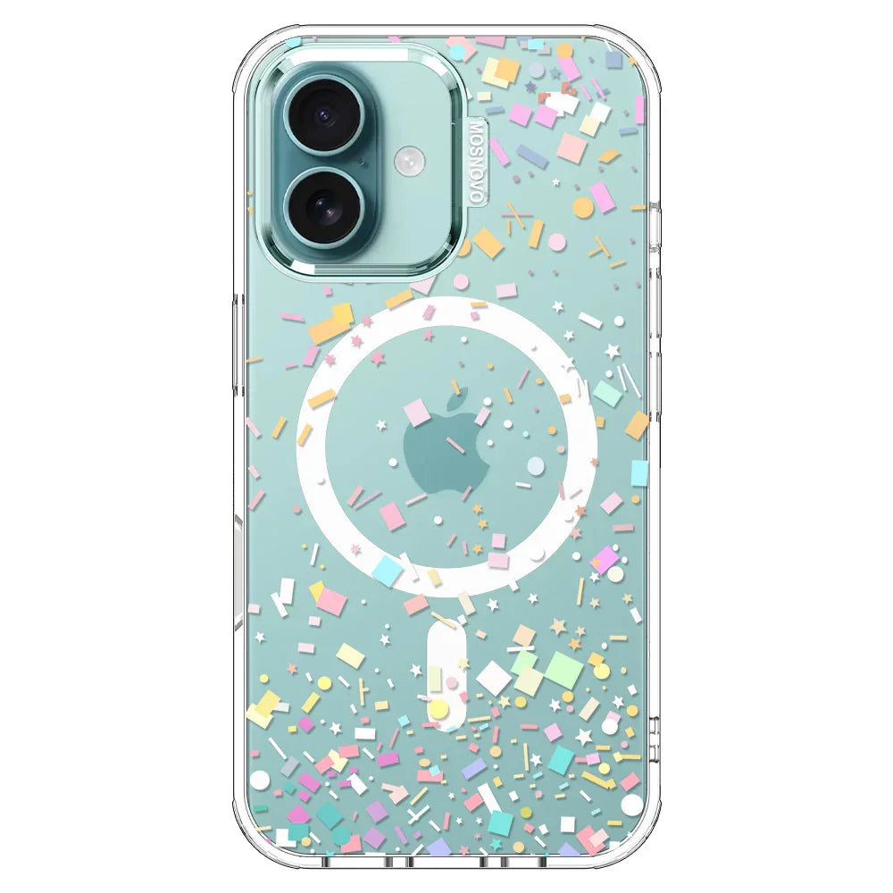Confetti Phone Case - iPhone 16 Plus Case Clear With MagSafe