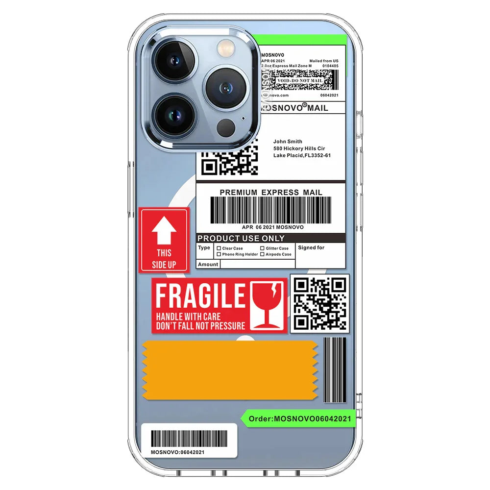 MOSNOVO LABEL Phone Case - iPhone 13 Pro Case Clear With MagSafe