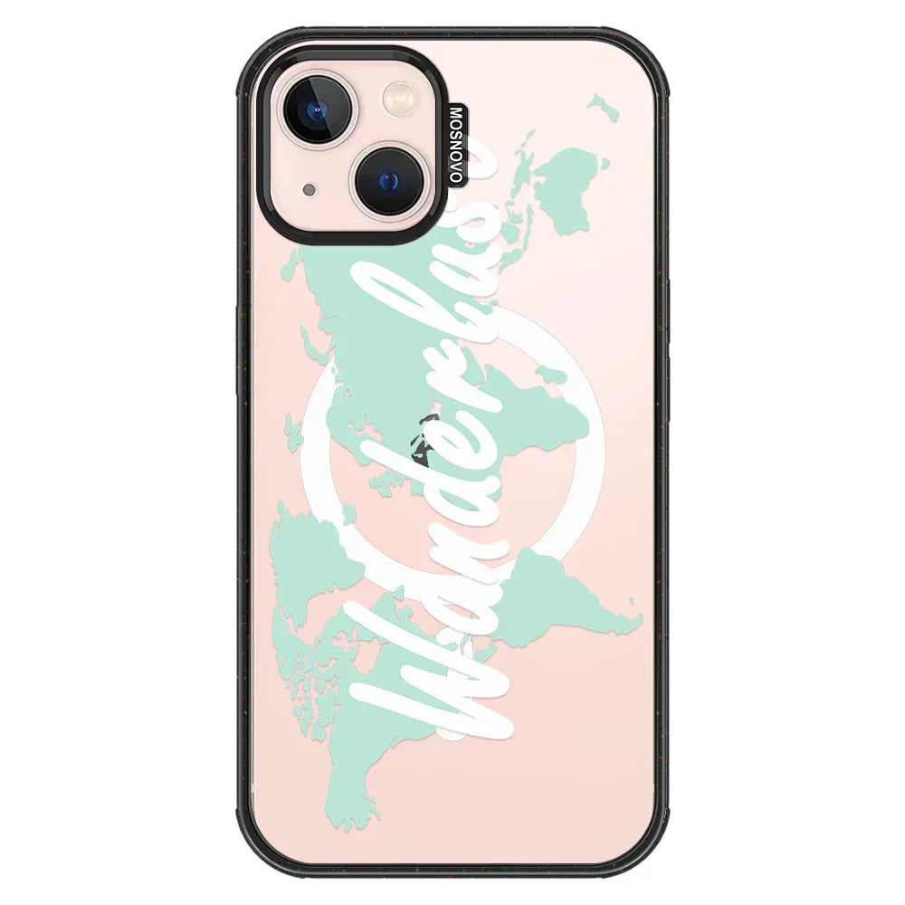 Wanderlust Phone Case - iPhone 13 Case Clear Black ShockStone With MagSafe