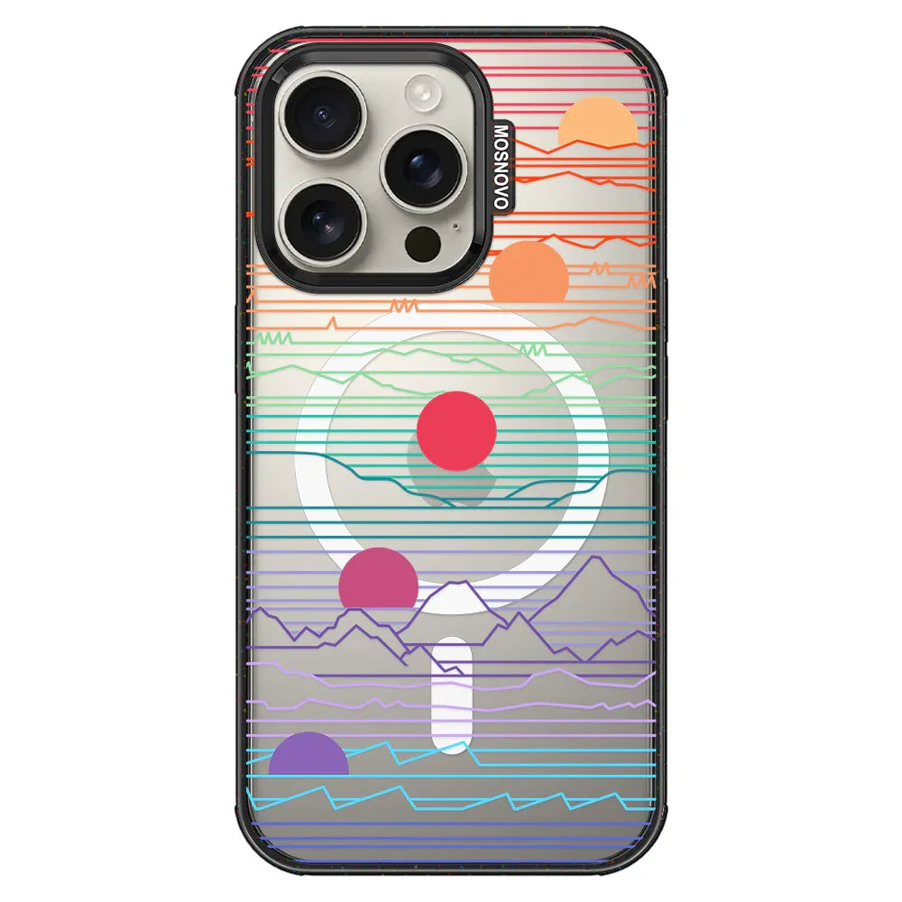 Sunrise and Sunset Phone Case - iPhone 16 Pro Case Clear Black ShockStone With MagSafe