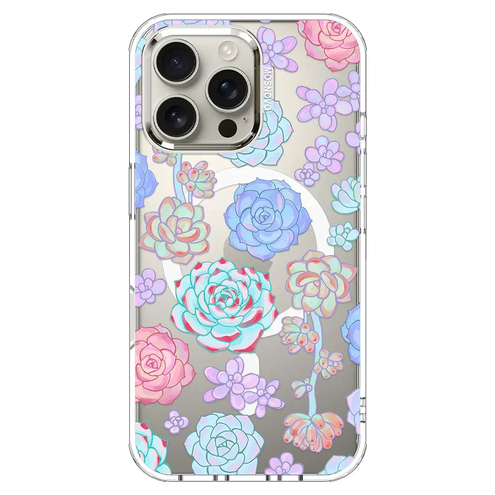 Succulents Phone Case - iPhone 16 Pro Max Case Clear With MagSafe