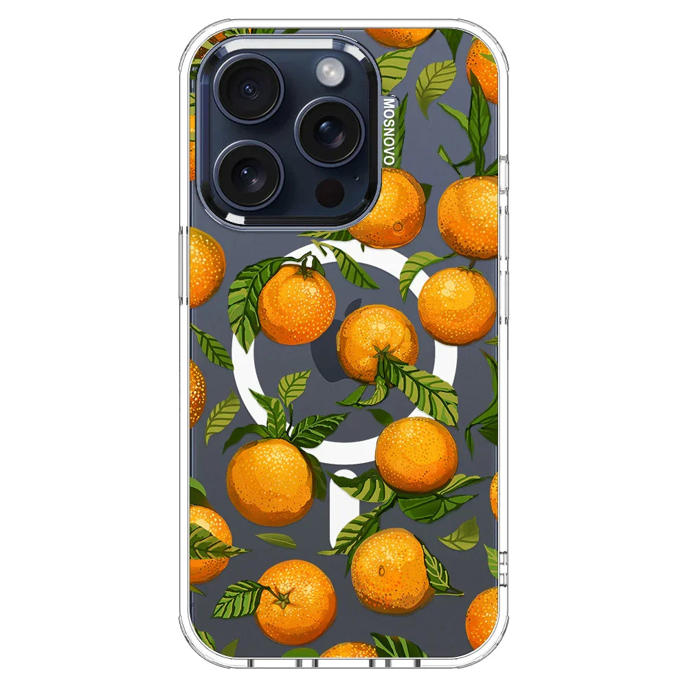 Tangerine Phone Case - iPhone 15 Pro Case Clear With MagSafe