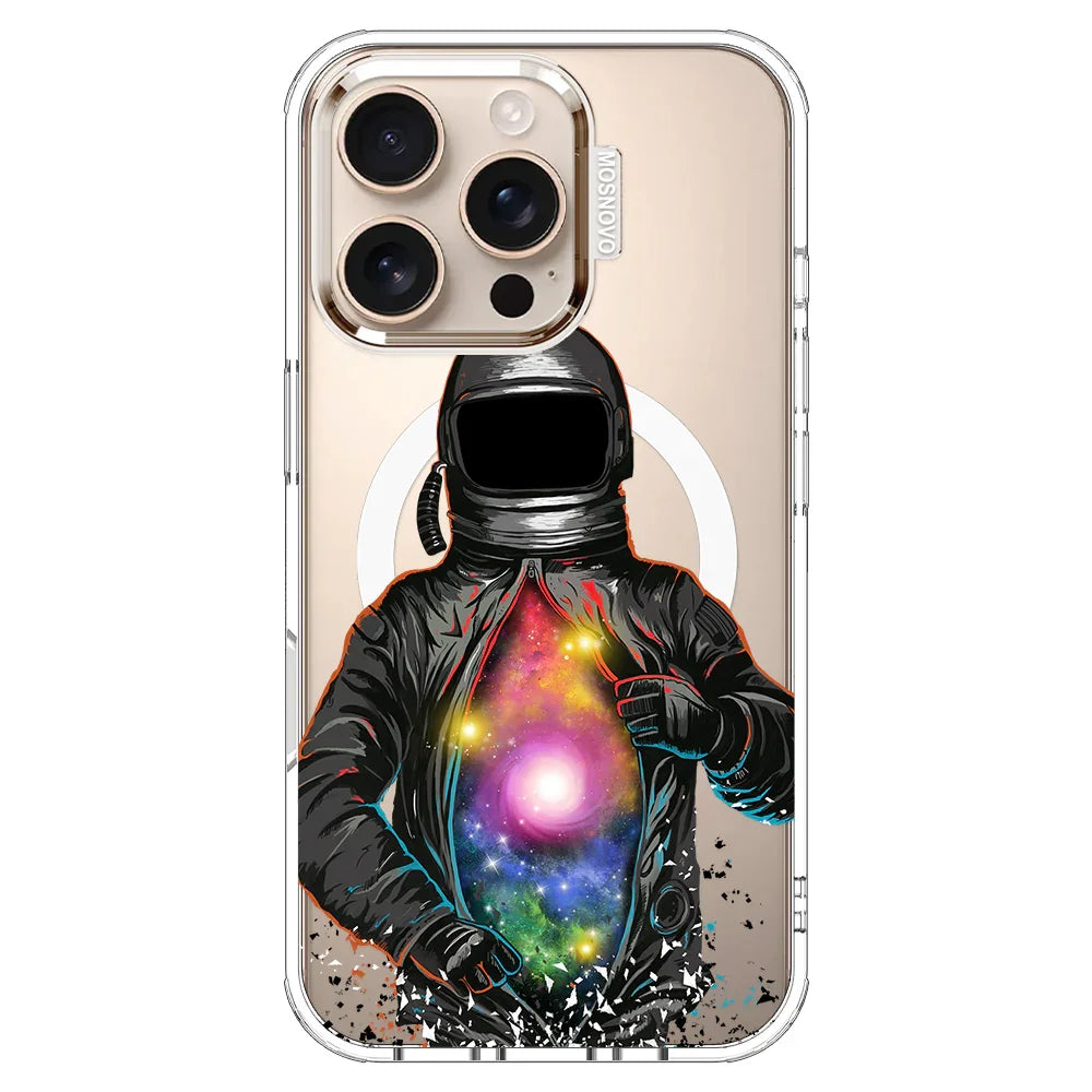 Mystery Astronaut Phone Case - iPhone 16 Pro Case Clear With MagSafe