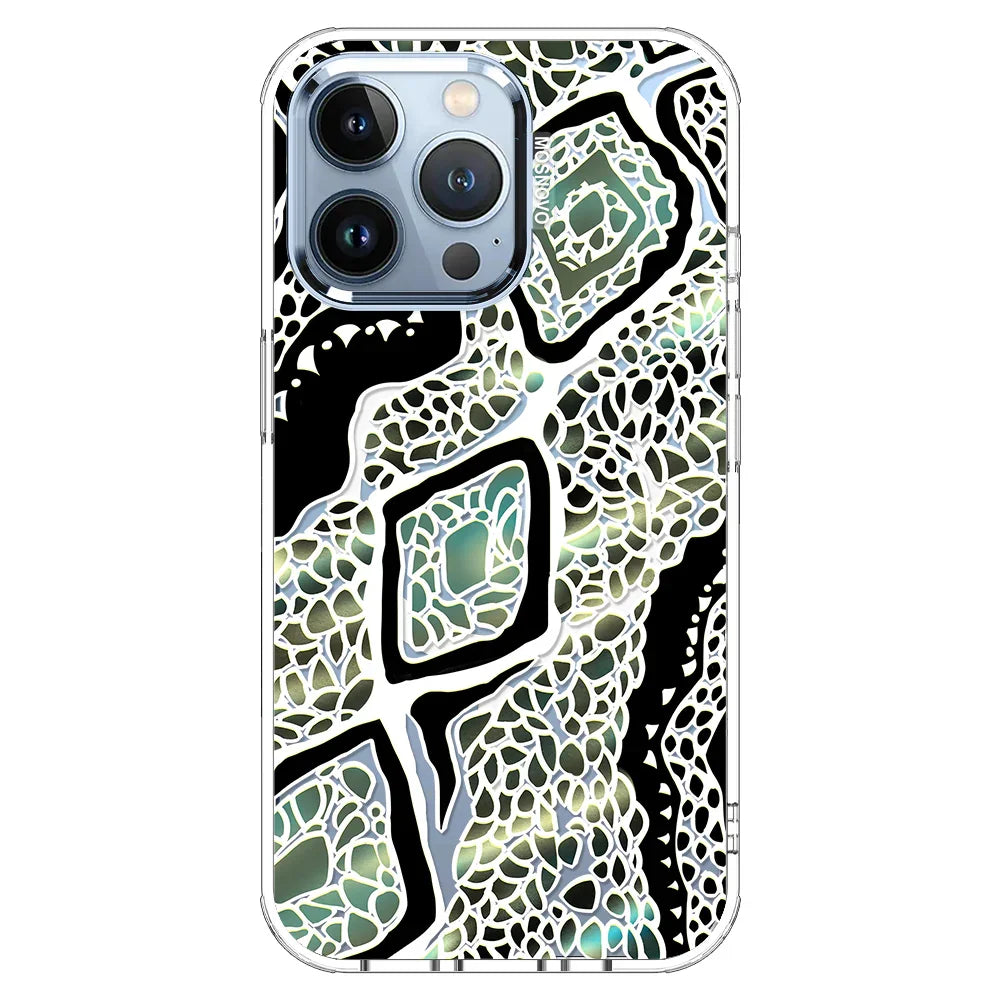 Jade Snake Phone Case - iPhone 13 Pro Case Clear With MagSafe