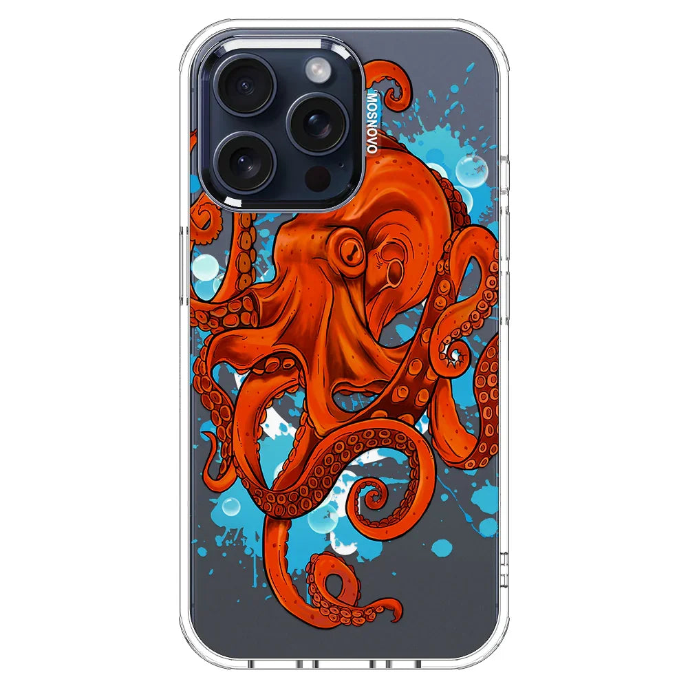 Octopus Phone Case - iPhone 15 Pro Max Case Clear With MagSafe