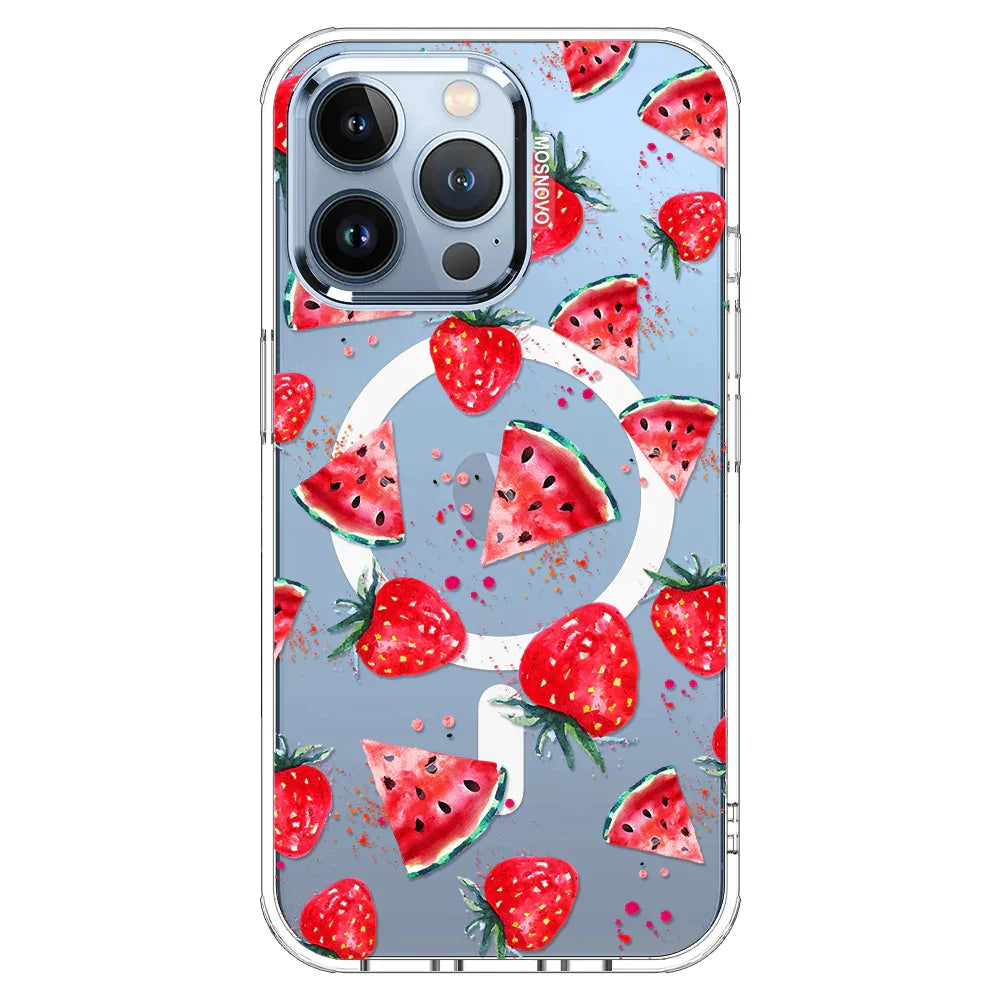 Watermelon Strawberry Phone Case - iPhone 13 Pro Case Clear With MagSafe