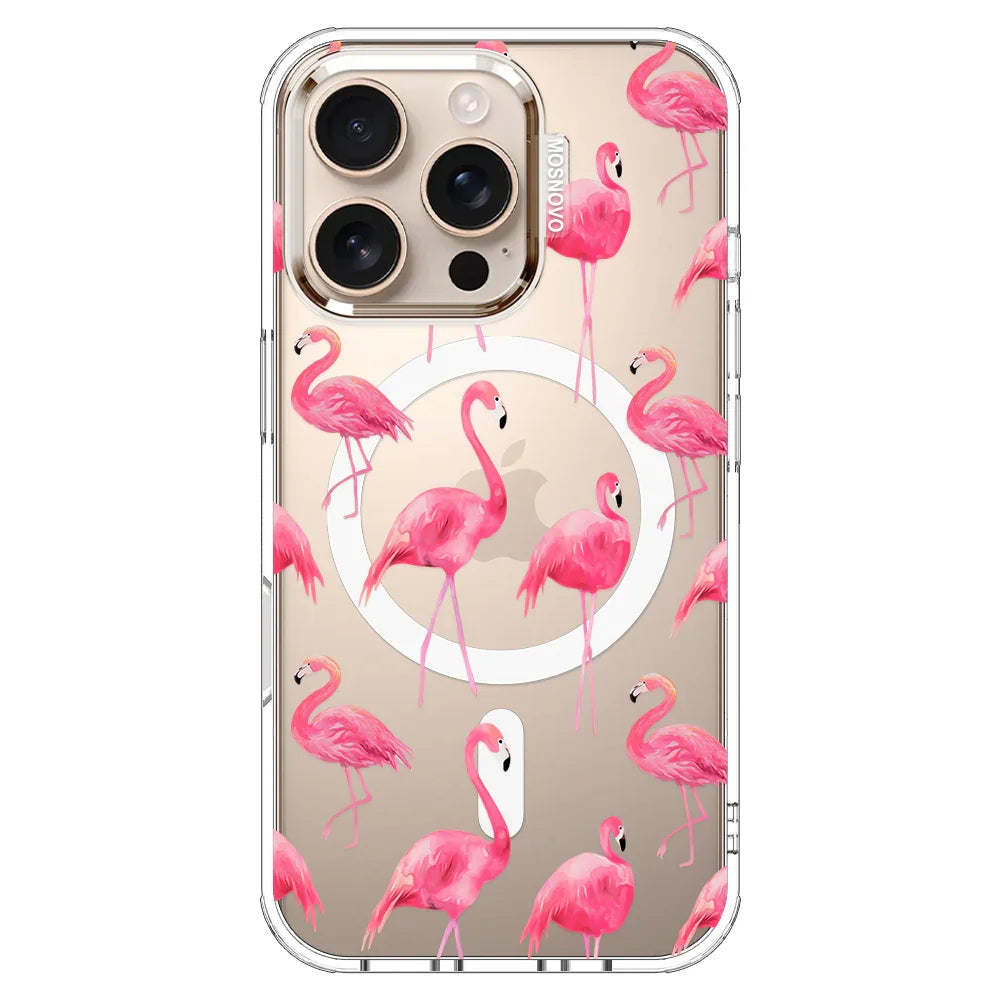Flamingo Phone Case - iPhone 16 Pro Case Clear With MagSafe
