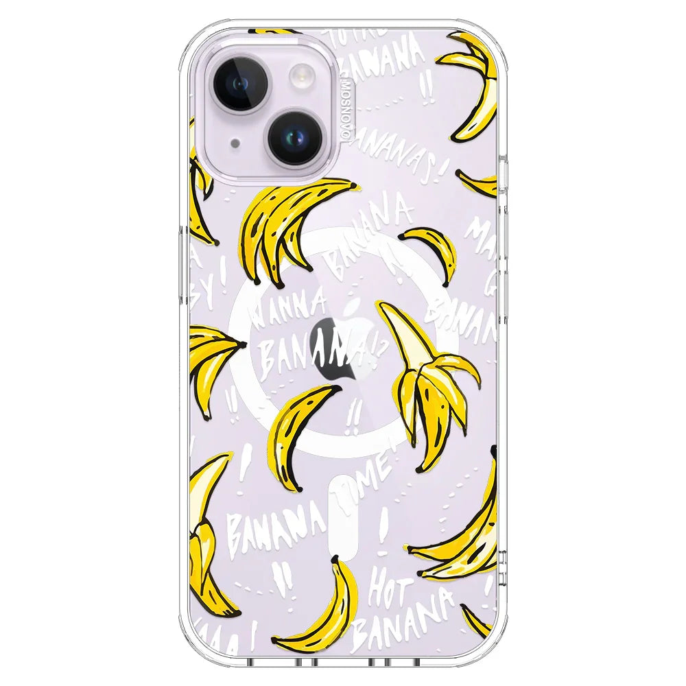 Banana Banana Phone Case - iPhone 14 Plus Case Clear With MagSafe