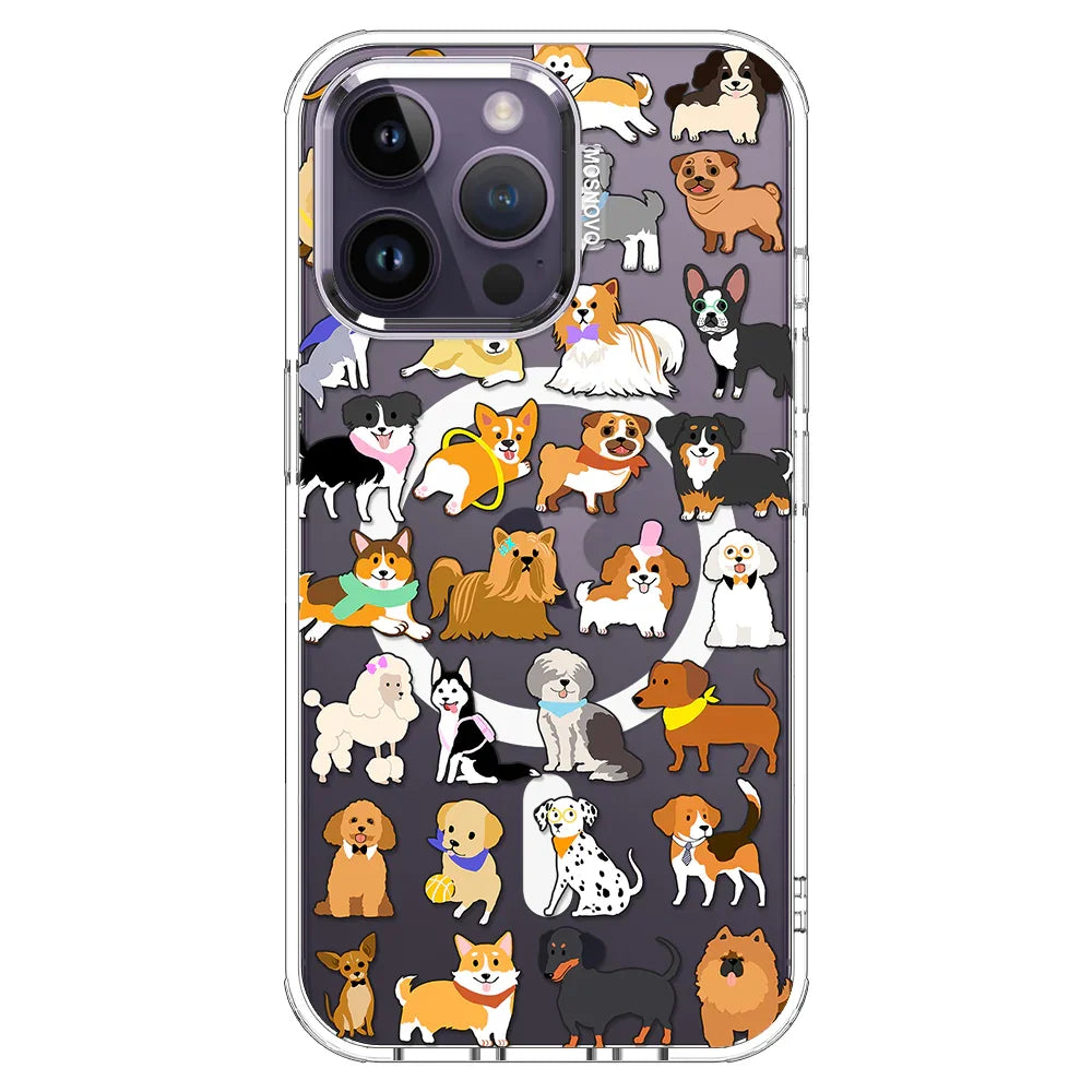 Cute Puppy Phone Case - iPhone 14 Pro Max Case Clear With MagSafe