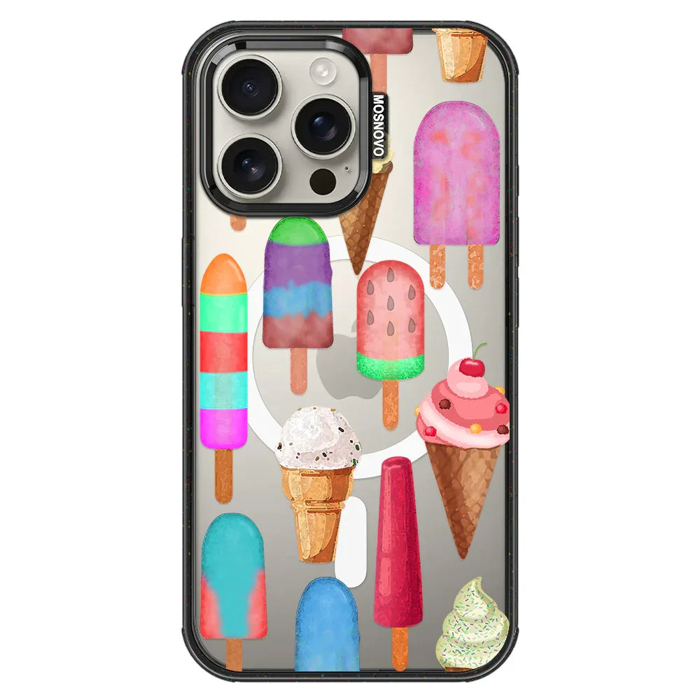 Ice Cream Phone Case - iPhone 16 Pro Max Case Clear Black ShockStone With MagSafe