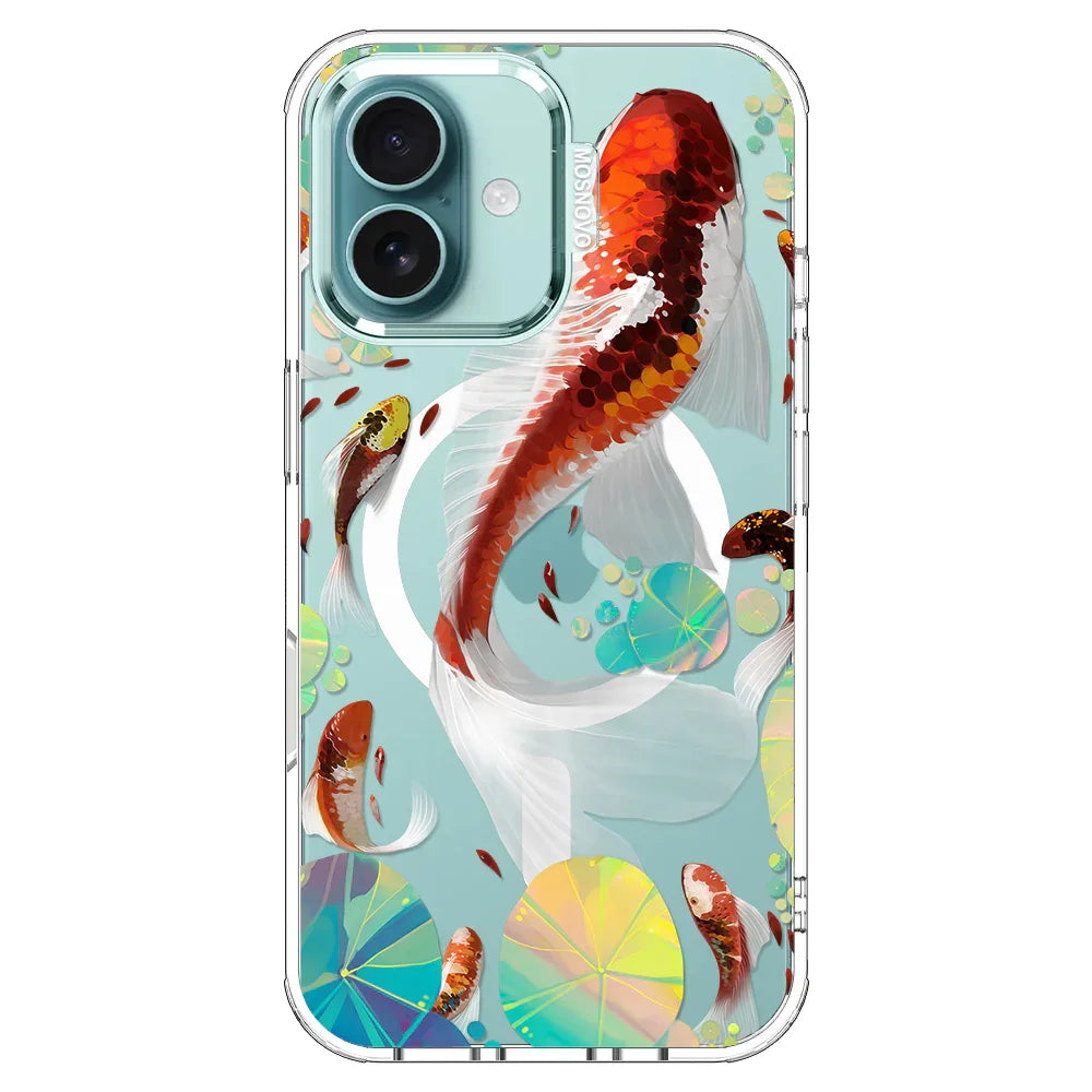 Koi Art Phone Case - iPhone 16 Case Clear With MagSafe
