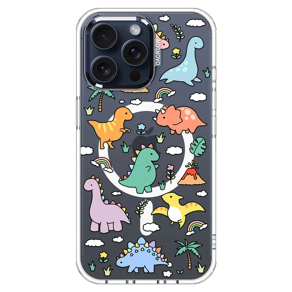 Dinosaur Land Phone Case - iPhone 15 Pro Max Case Clear With MagSafe