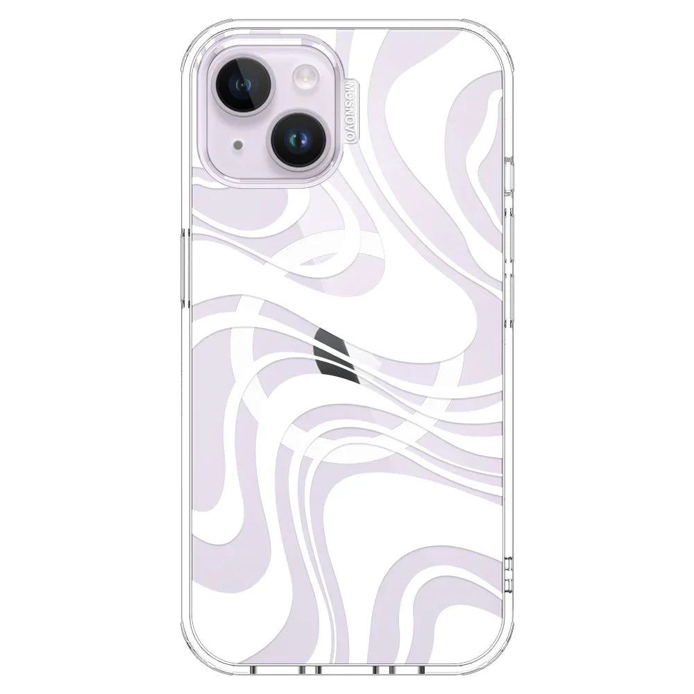 White Swirl Phone Case - iPhone 14 Case – MOSNOVO