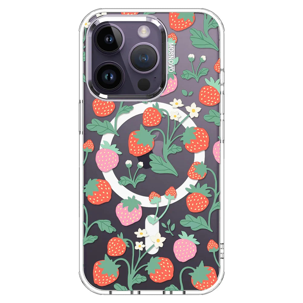 Cute Strawberry Phone Case - iPhone 14 Pro Case Clear With MagSafe